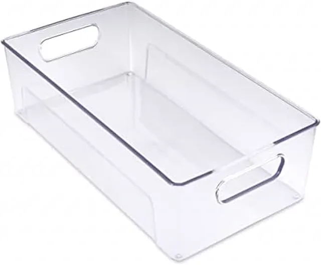 Copco Clear Storage Bin, 13.9 x 7.4 x 4.05-Inch, for Kitchen, Fridge, Pantry, Laundry, and More